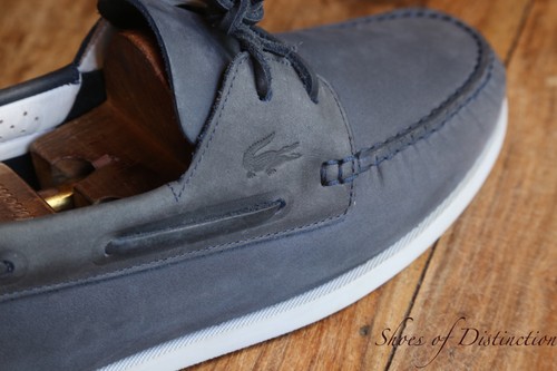 Lacoste blue nubuck boat - blue, deck